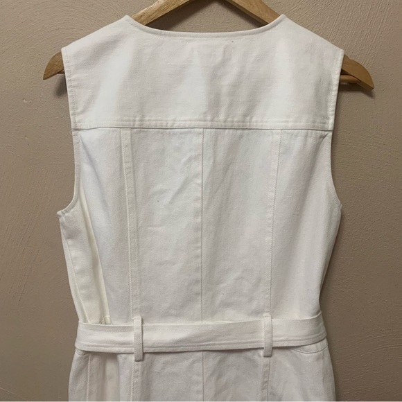 Shoshanna Anya Sleeveless Flounce Cotton Belted Mini Dress White Size 12 NWT New - Picture 11 of 16